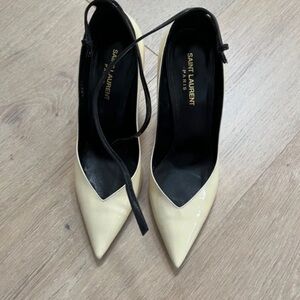 Saint Laurent Black and Cream Heels